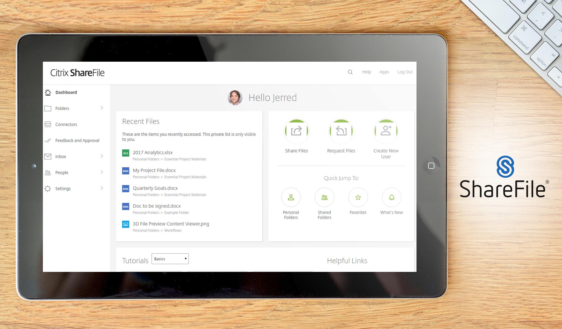 ShareFile dashboard