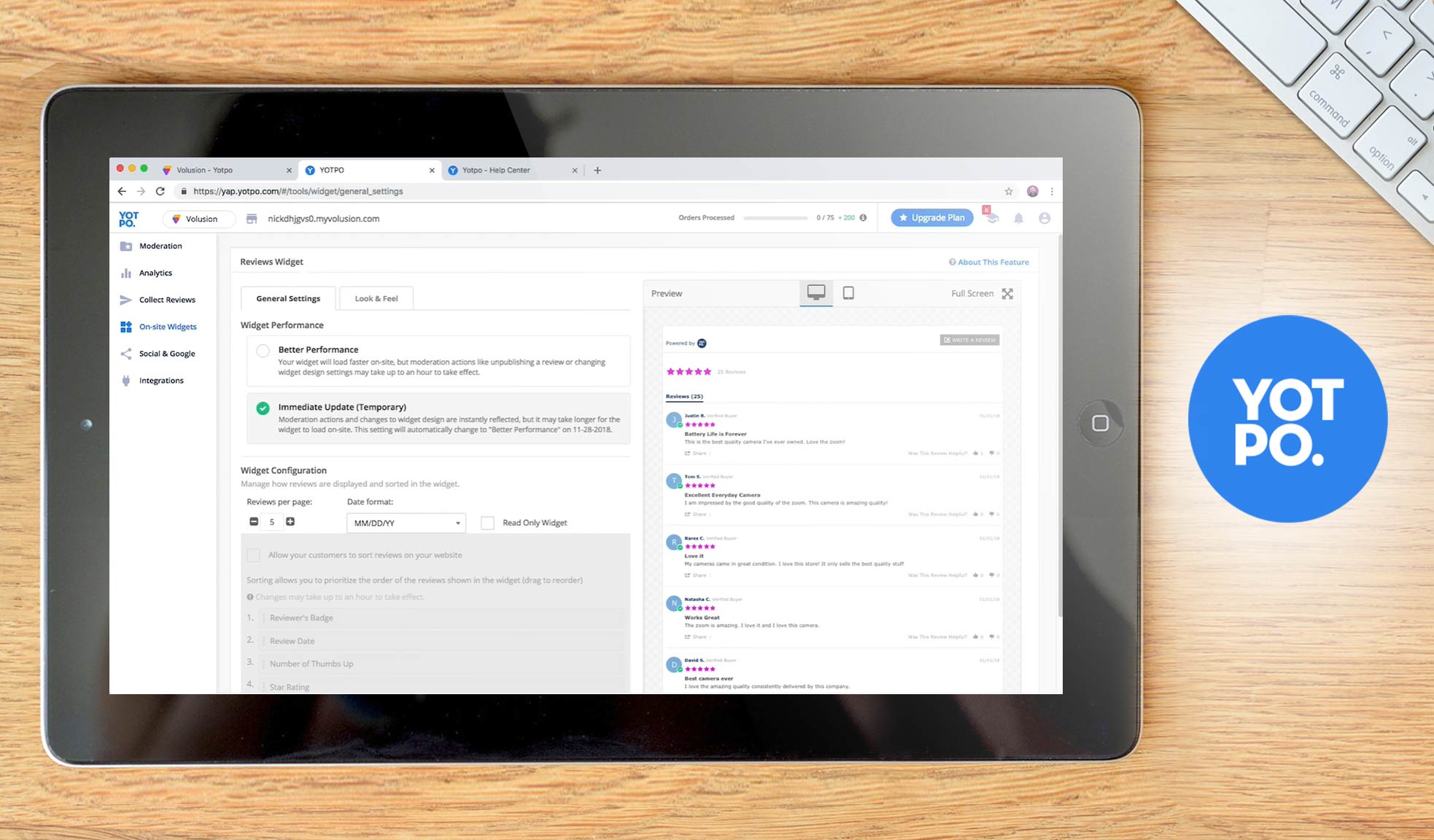 yotpo dashboard example