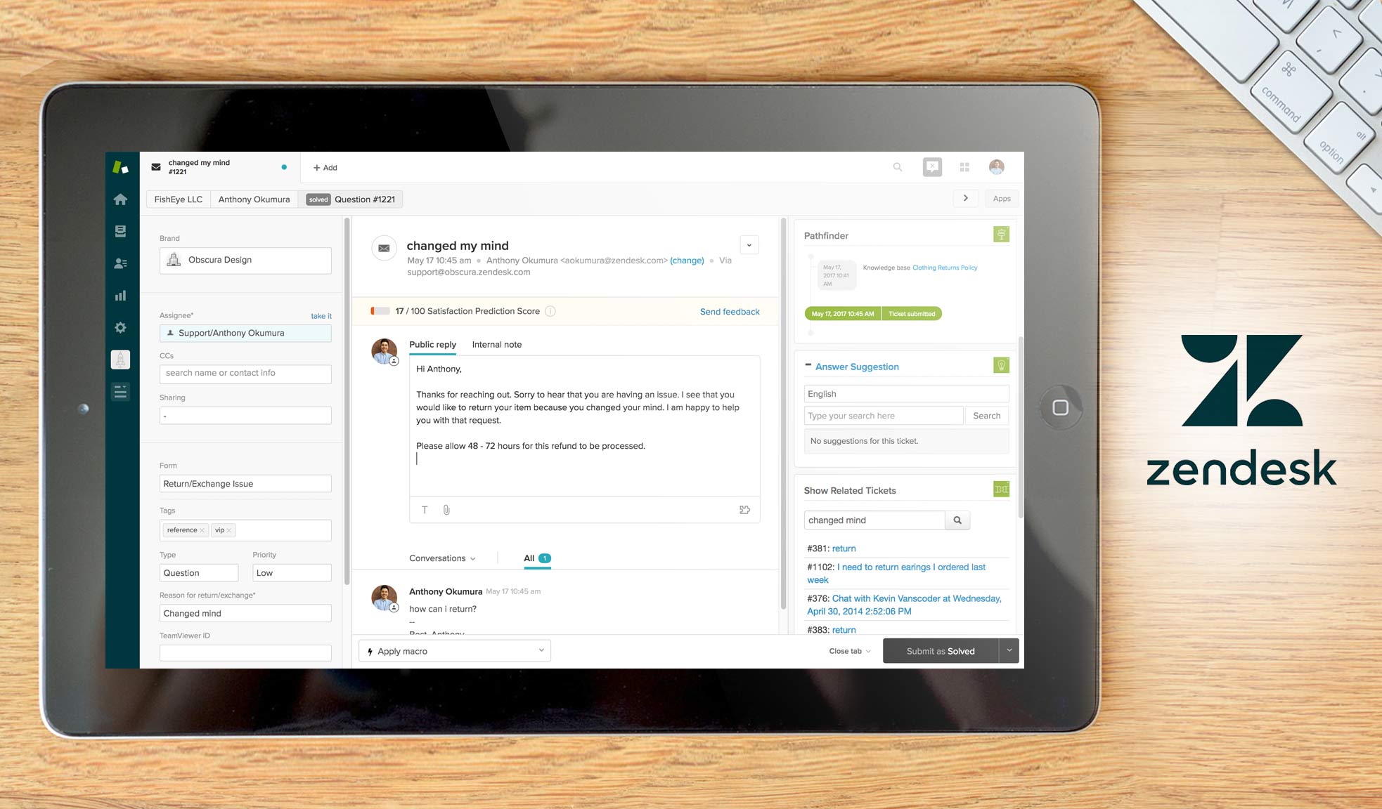 zendesk dashboard example