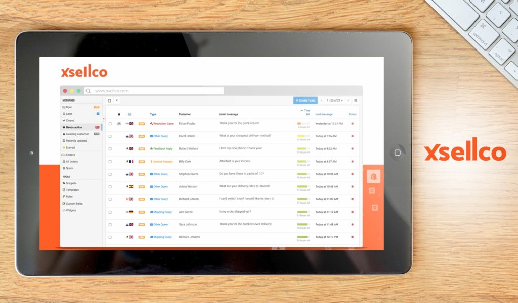 xSellco Helpdesk dashboard example