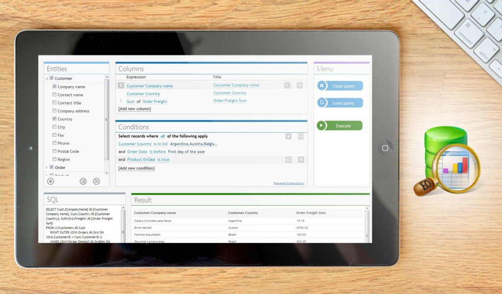 EasyQuery dashboard
