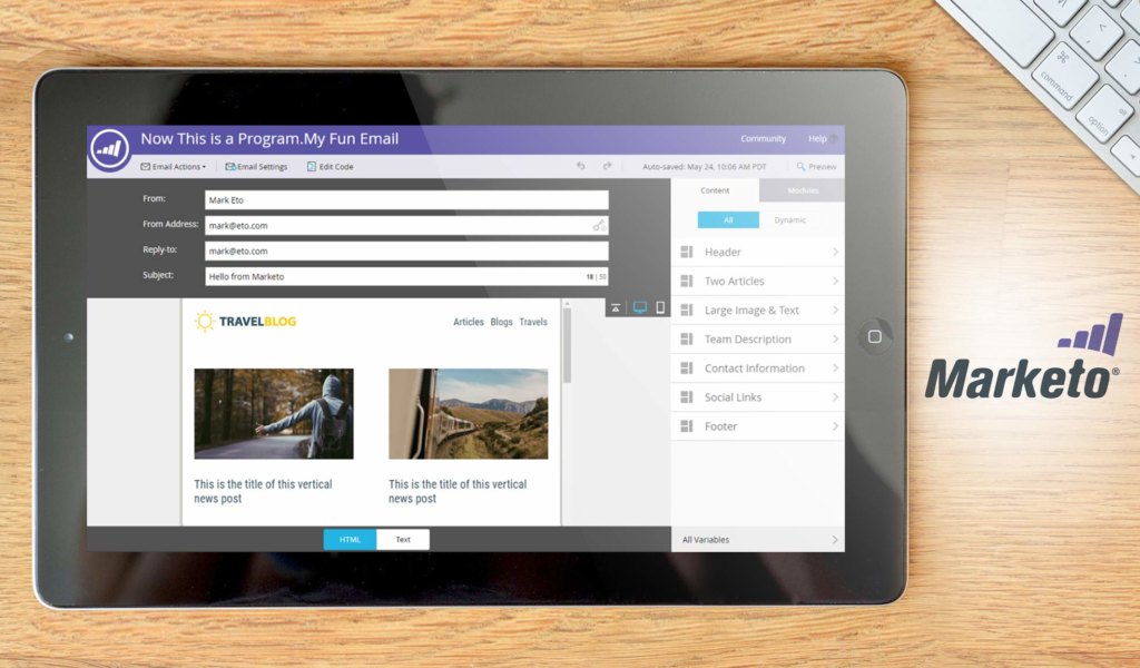 Marketo dashboard example