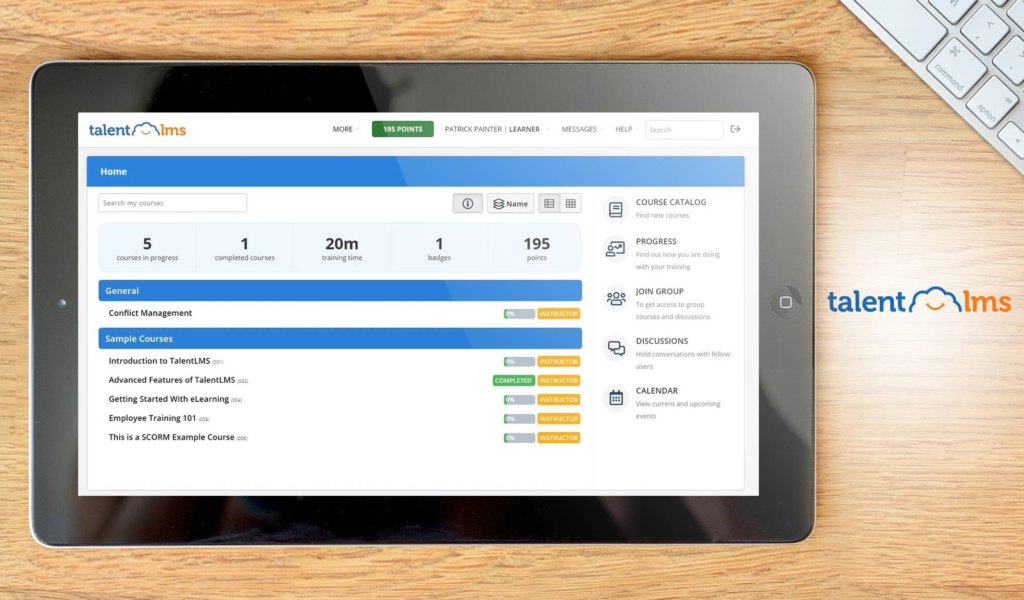 TalentLMS dashboard example