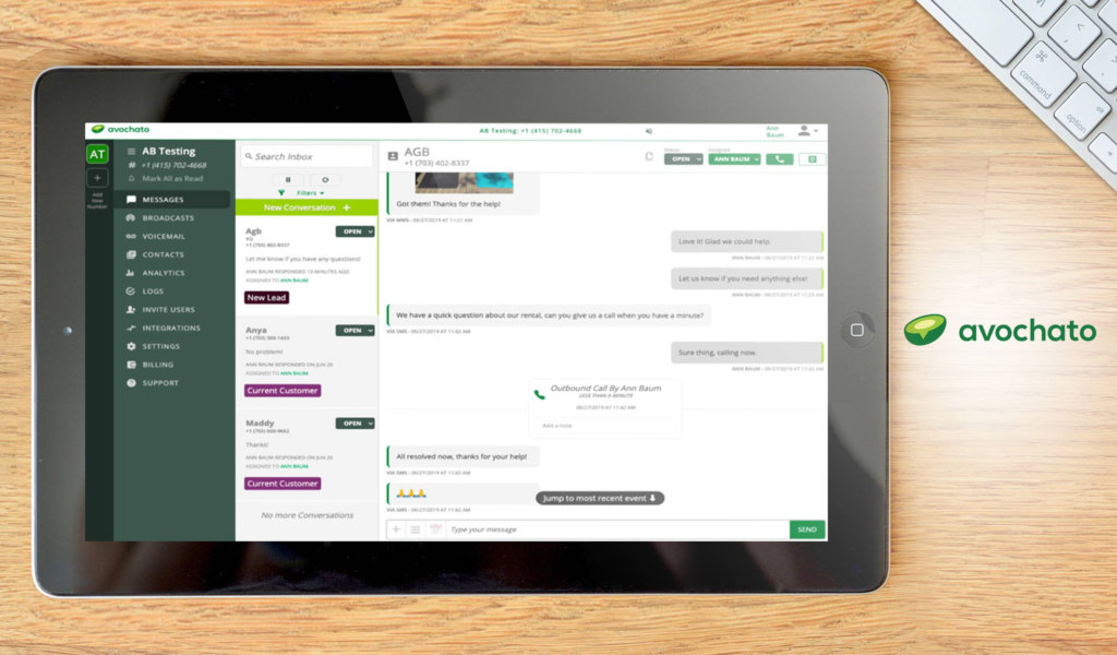 avochato dashboard