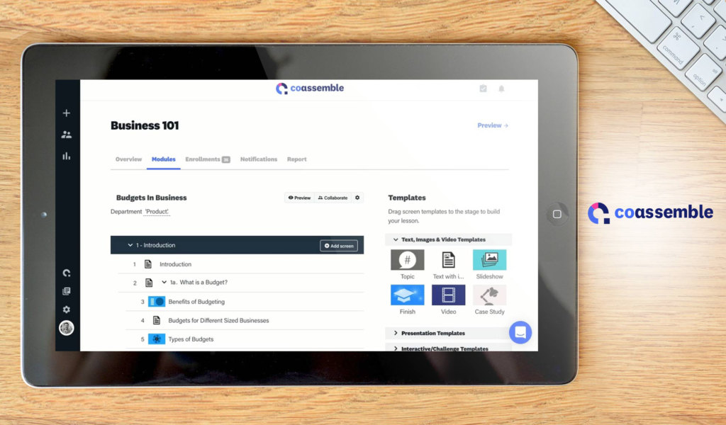 Coassemble dashboard