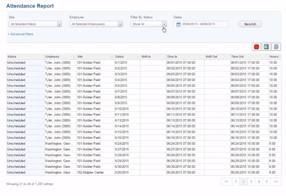 epay systems attendance report