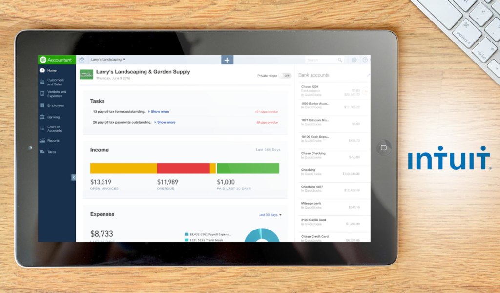 Intuit Payroll dashboard example