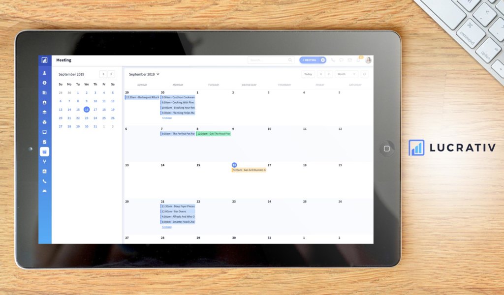 Lucrativ dashboard example