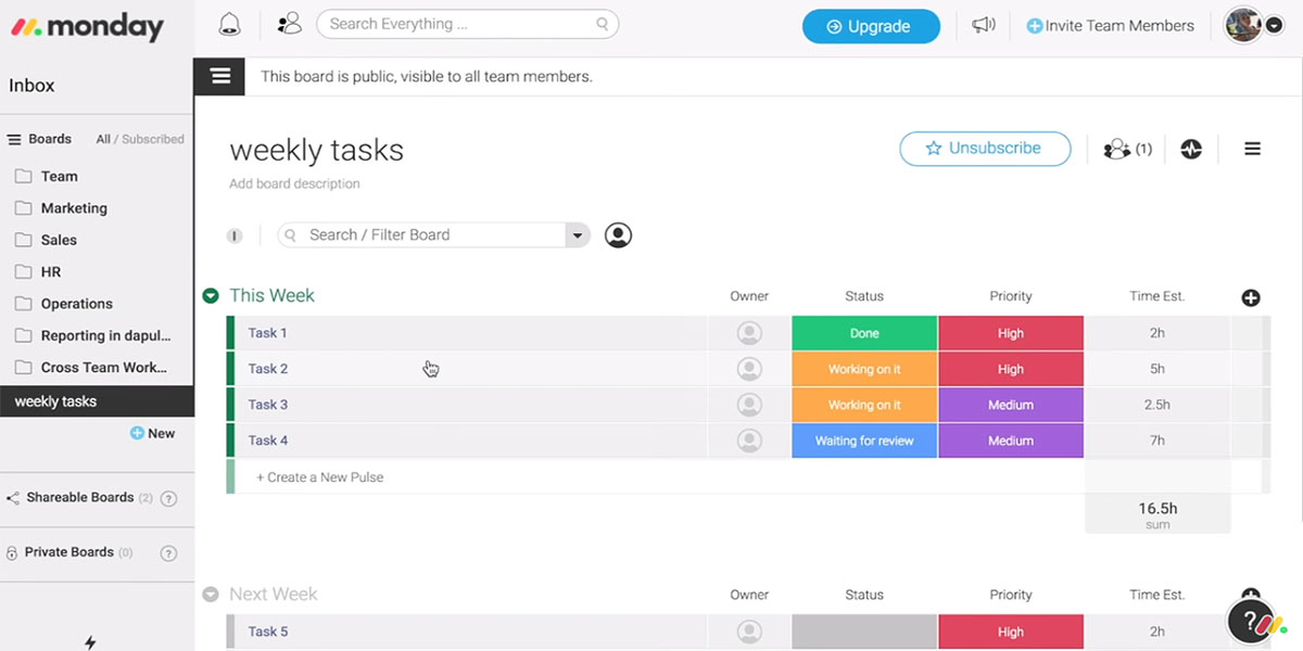 view tasks and progress