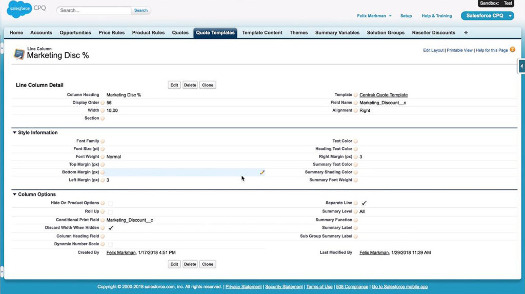 Salesforce CPQ Quote Dashboard sample