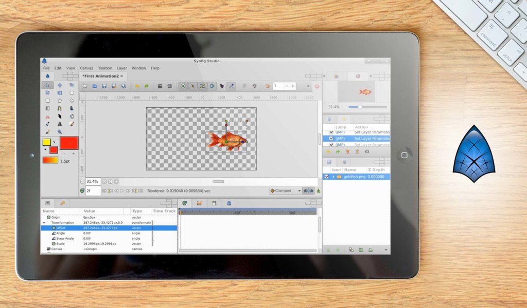 Synfig Studio dashboard