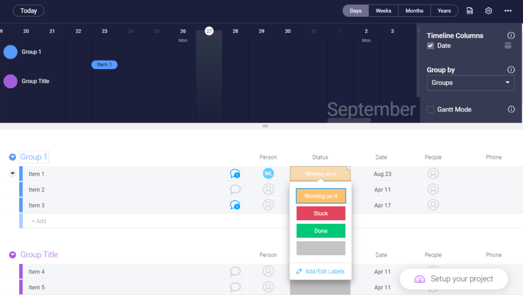 Collaboration in monday.com