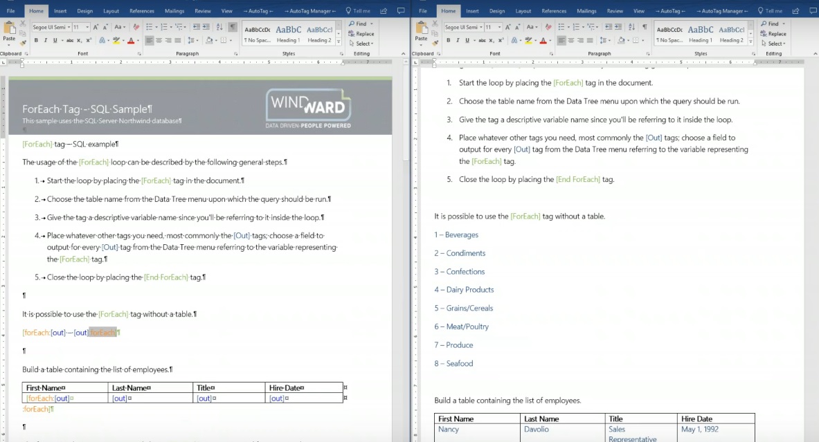 Windward Studios reporting dashboard example