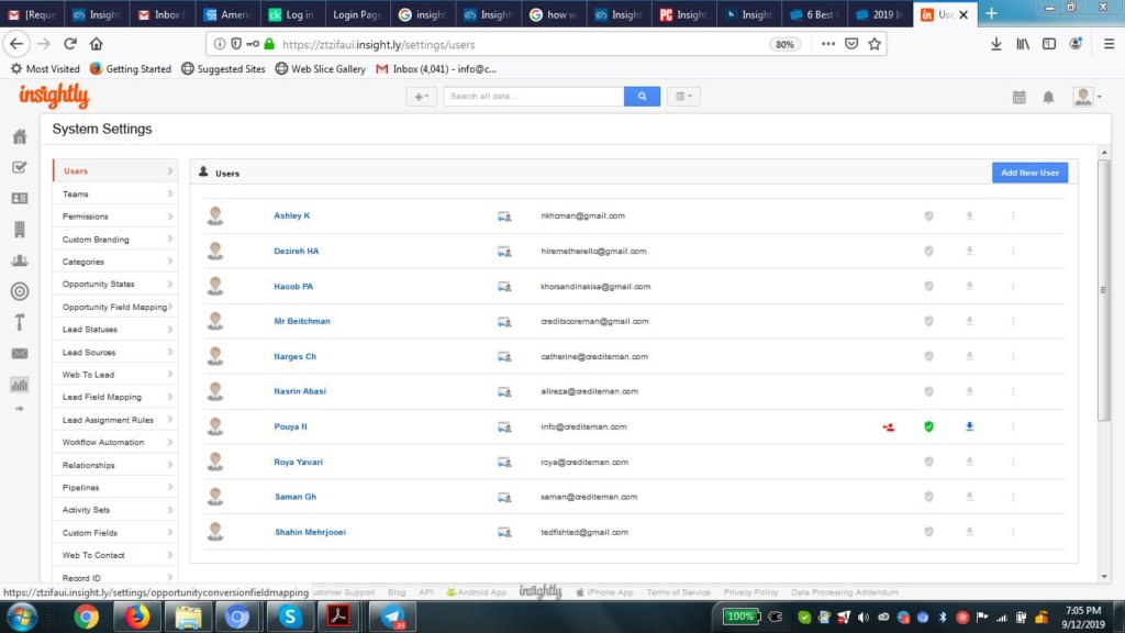 Insightly dashboard