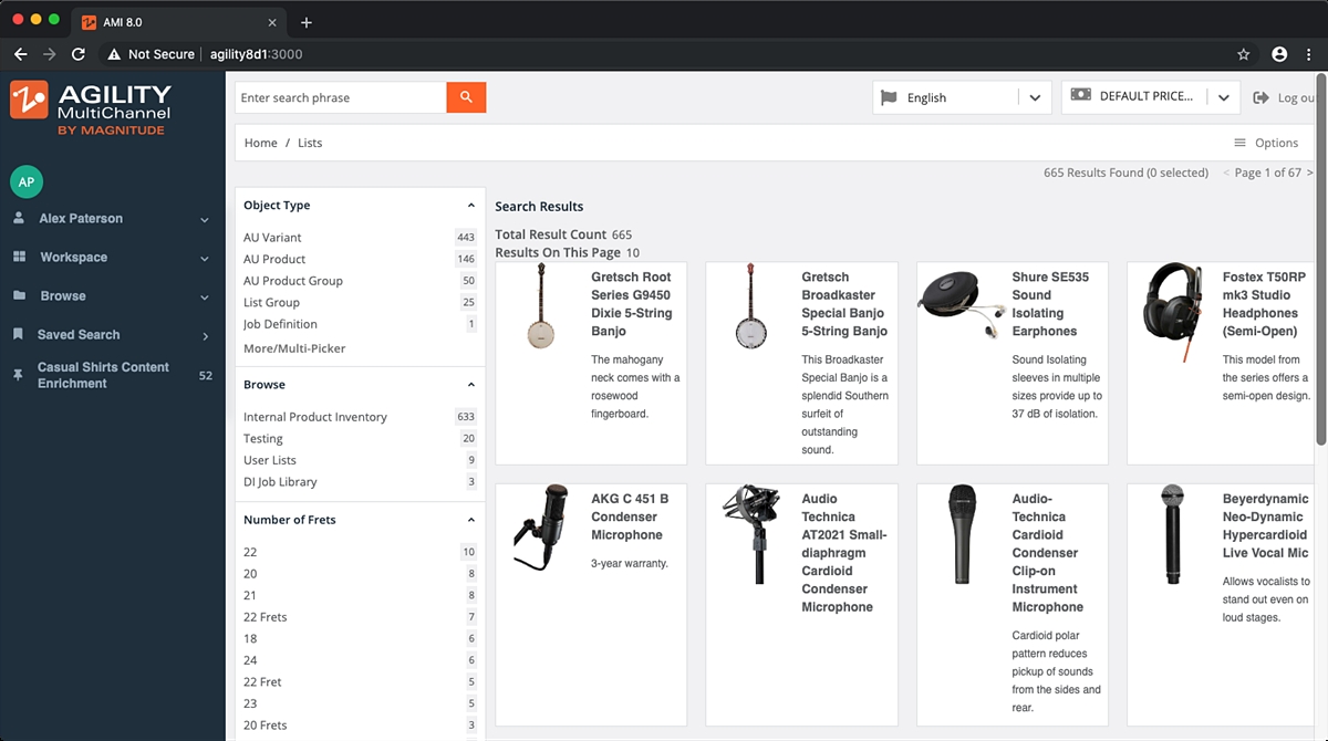 agility multichannel dashboard example