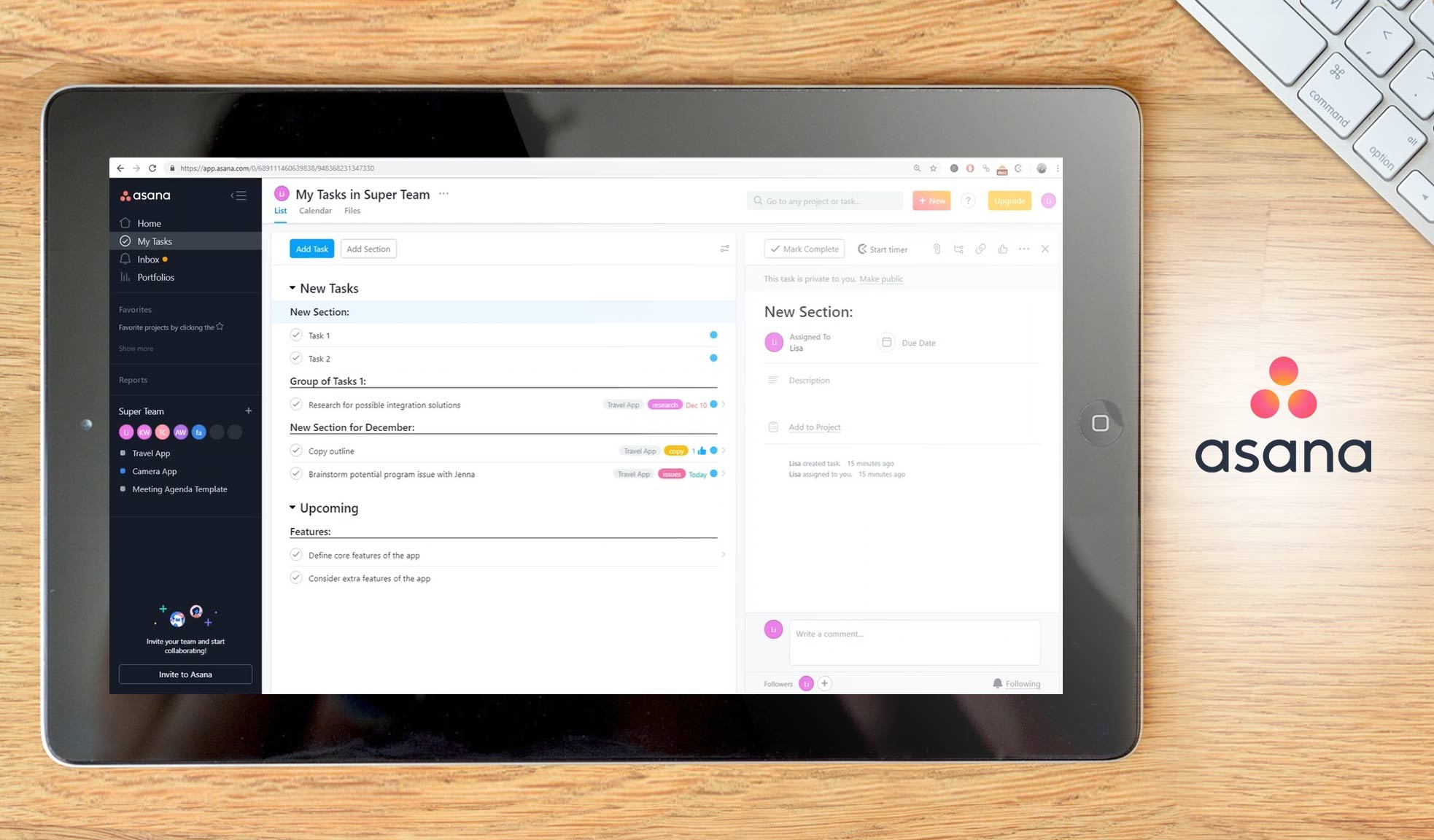 asana dashboard example