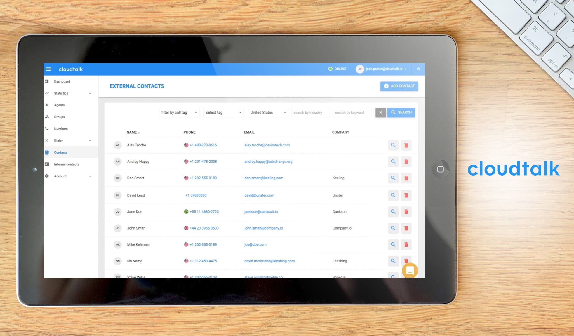 cloudtalk dashboard example