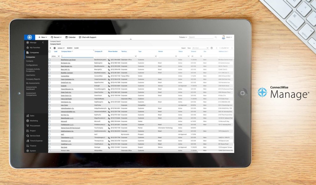 connectwise manage dashboard