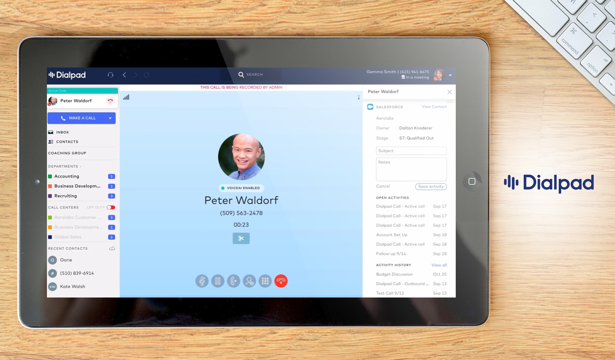 dialpad dashboard example