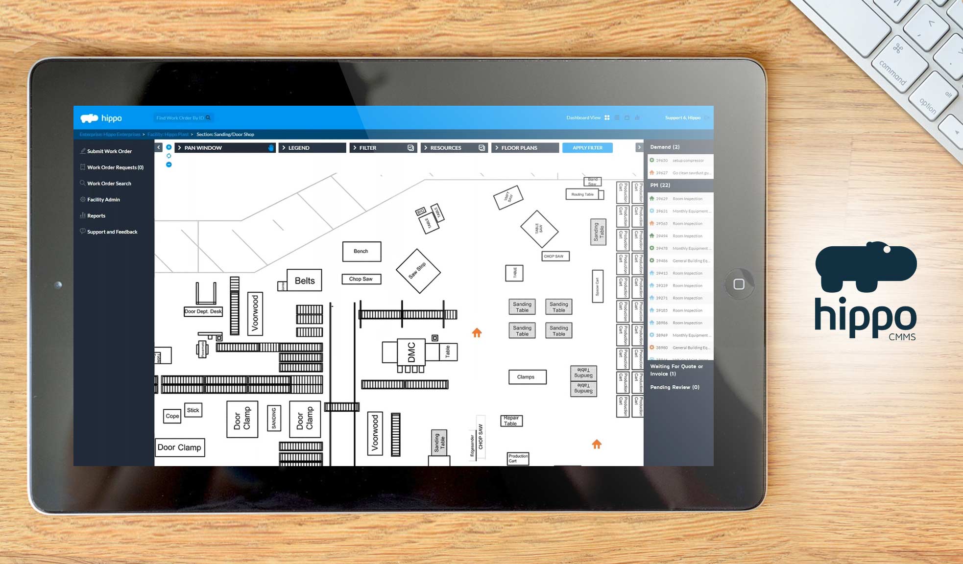 hippo cmms dashboard example