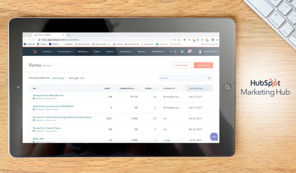 HubSpot Marketing dashboard