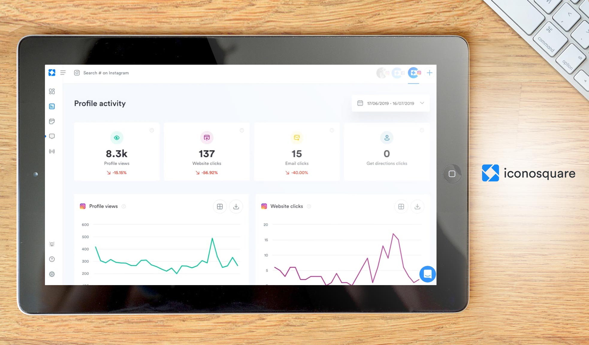 iconosquare dashboard example