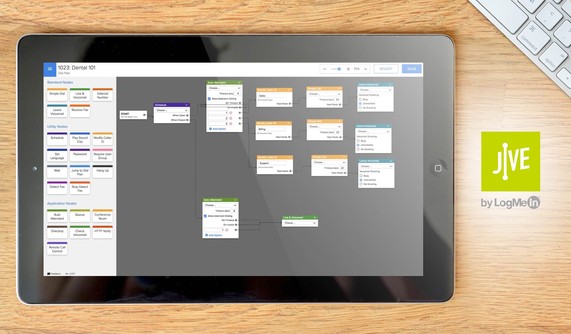 jive voice dashboard example
