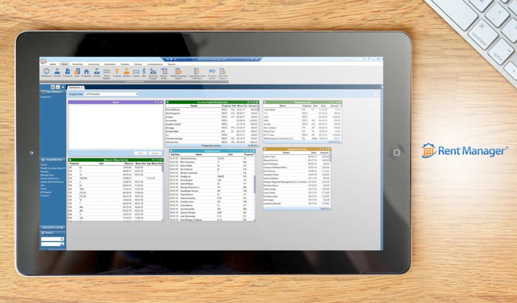 Rent Manager dashboard
