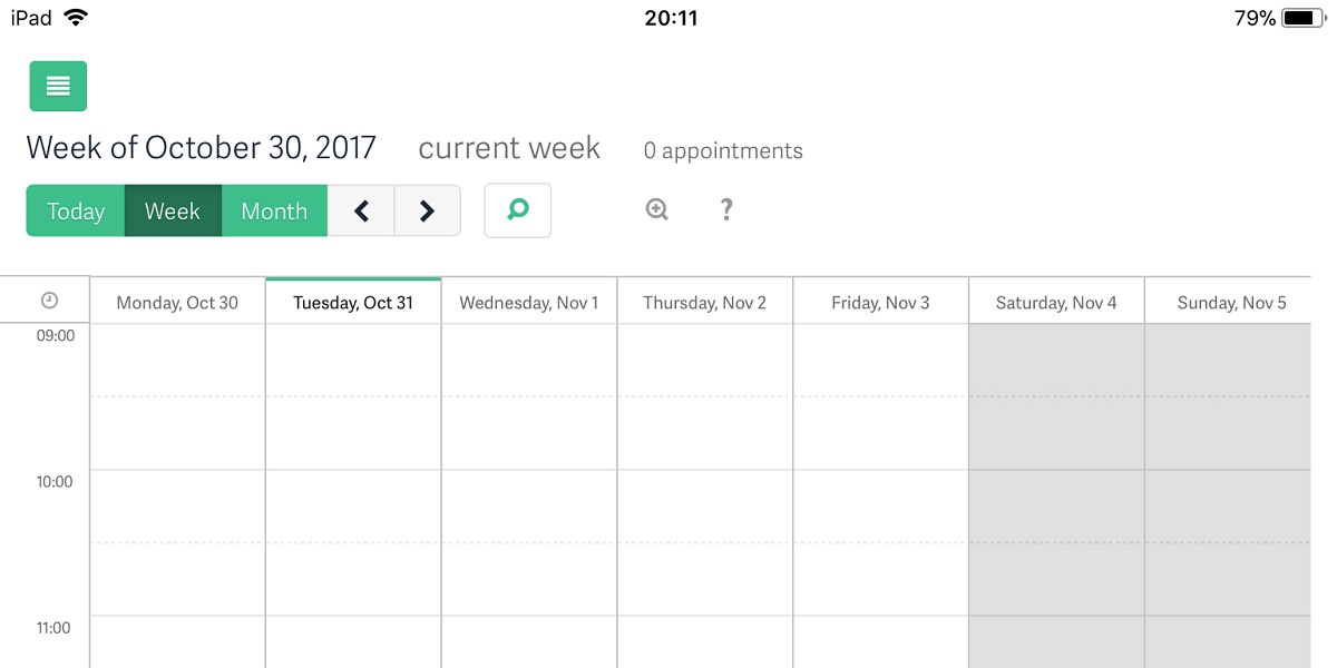acuity scheduling mobile interface