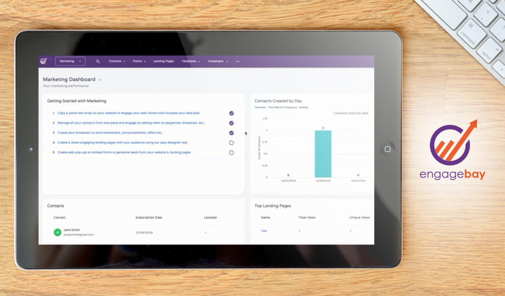 EngageBay dashboard