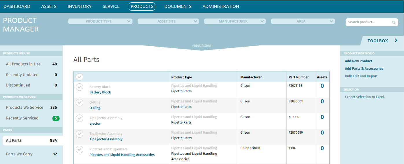 Freshdesk Parts Inventory example