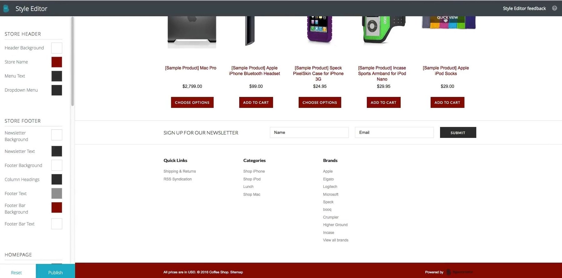 bigcommerce style editor