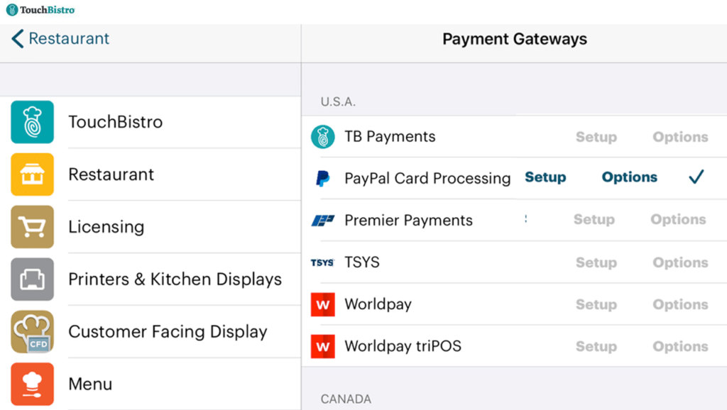 TouchBistro payments
