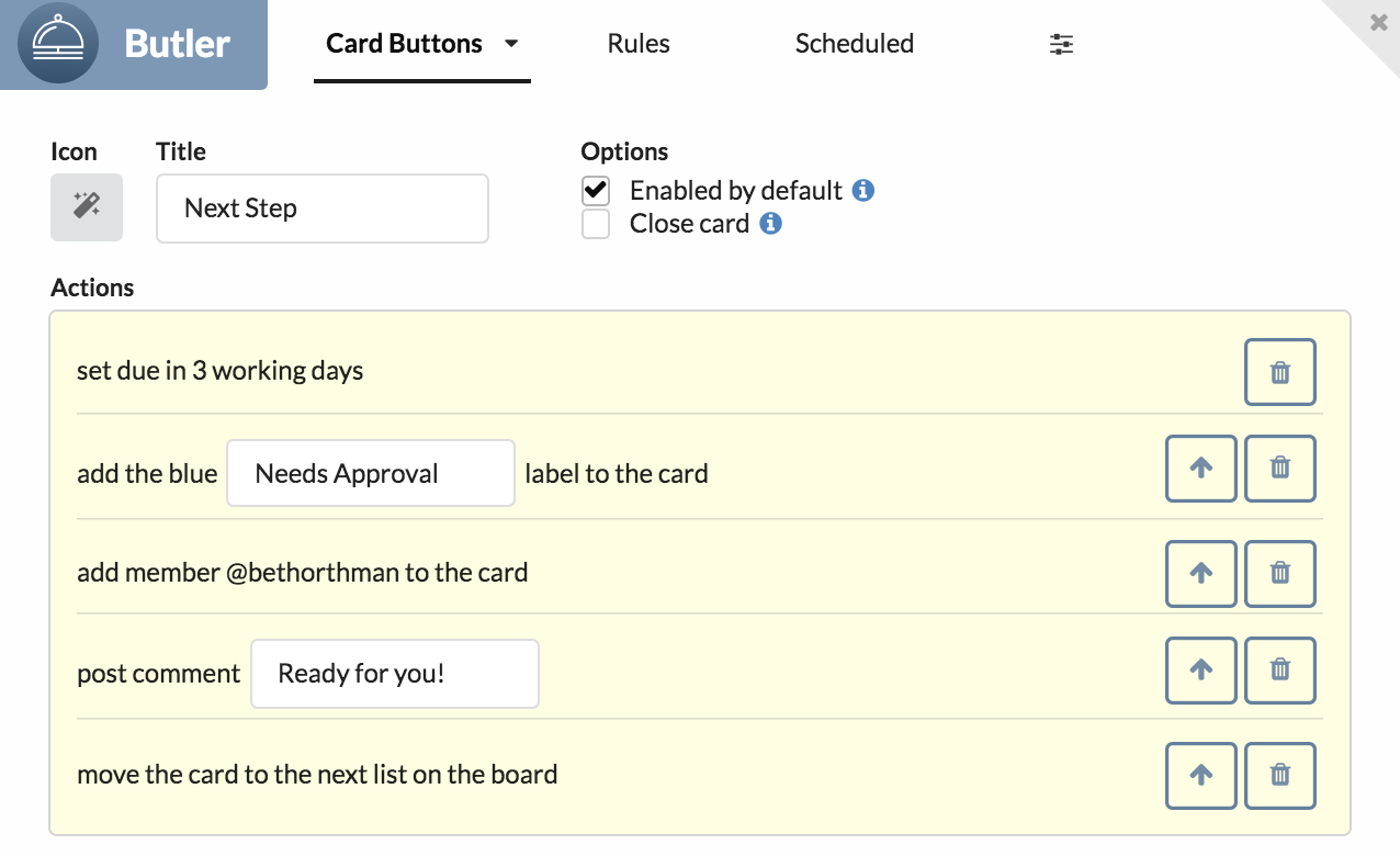Trello Butler setup