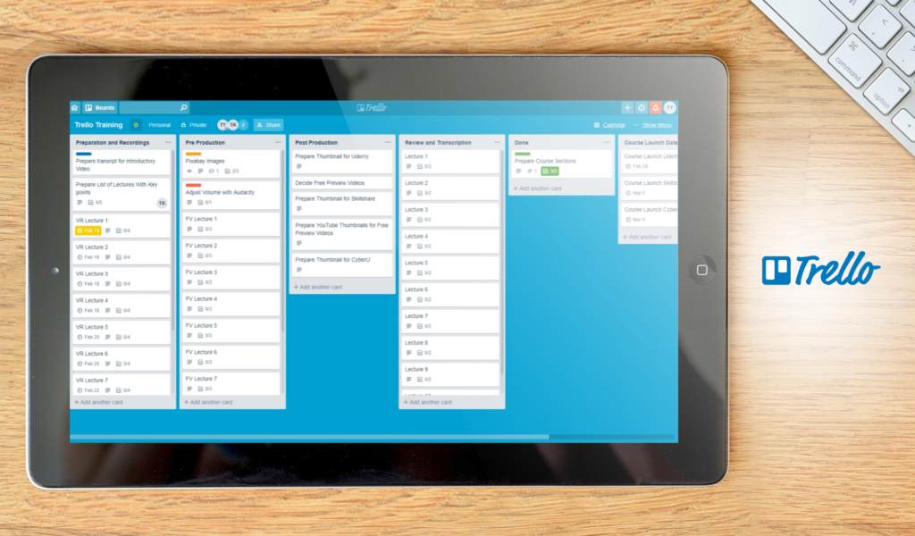 Trello dashboard