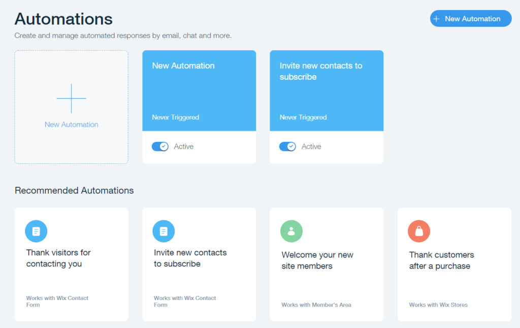 Wix Ascend automation