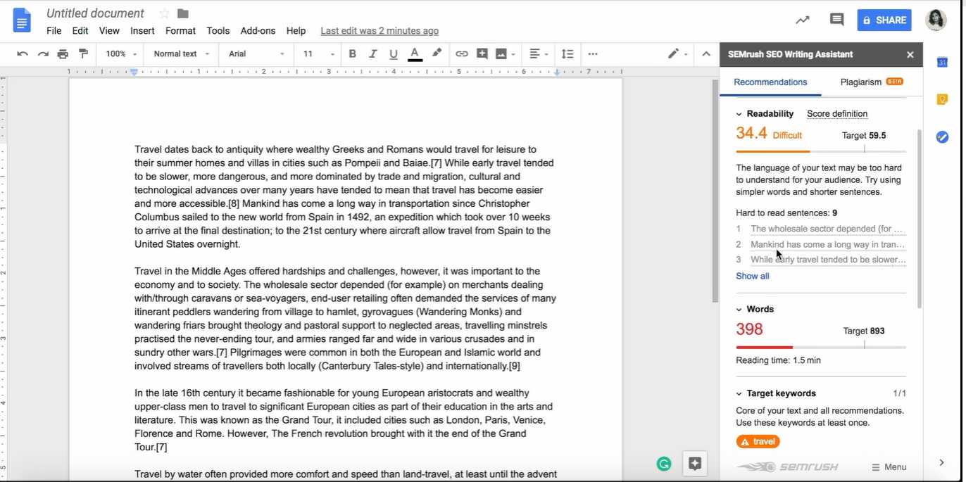 semrush seo writing assistant