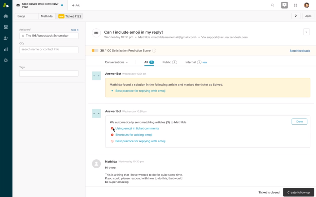 Zendesk Answer Bot Control Panel