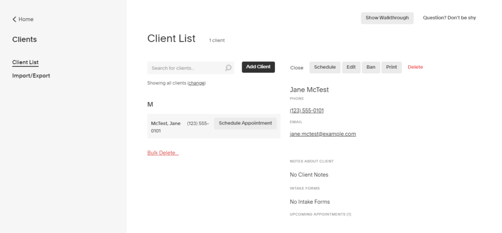 Acuity Scheduling Client Management