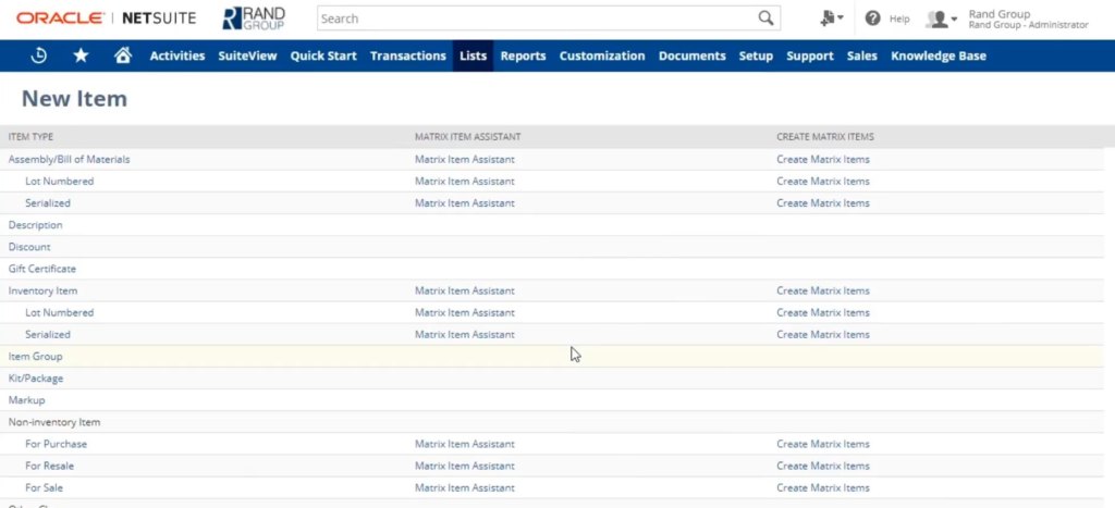 Inventory management in NetSuite ERP