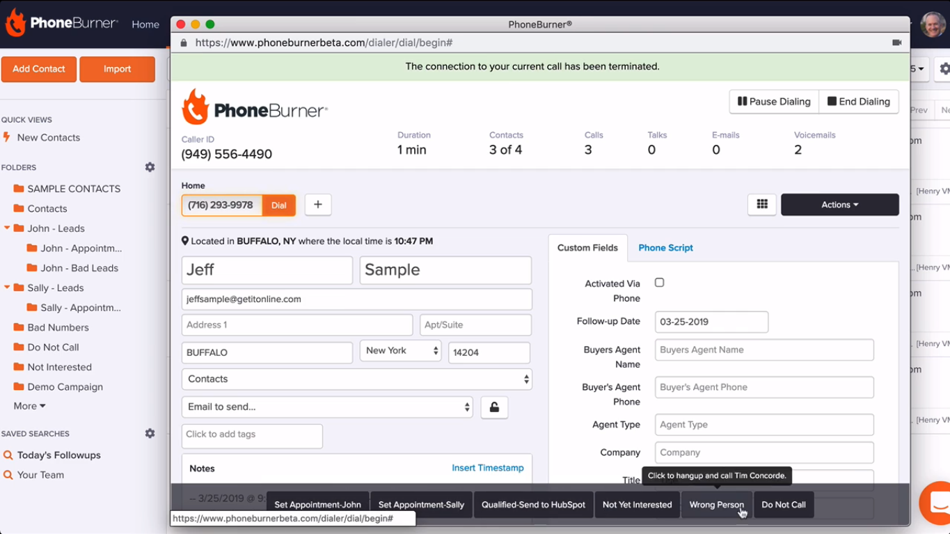 phoneburner lead management
