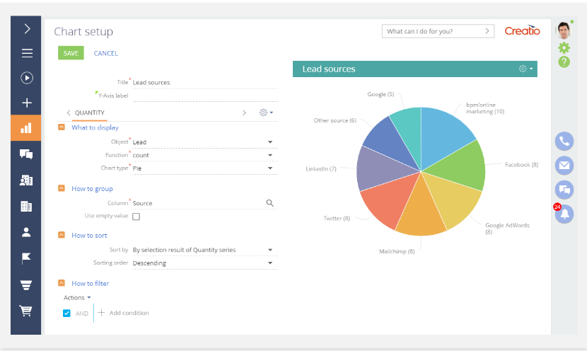 creatio studio enterprise dashboard