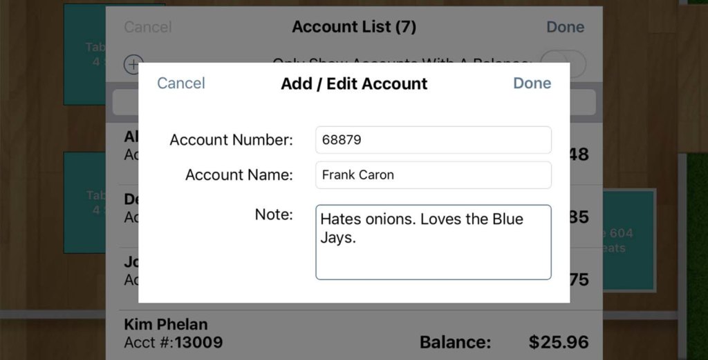 TouchBistro CRM customer accounts