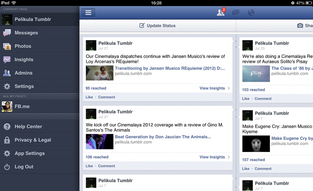 Facebook Pages Manager Dashboard