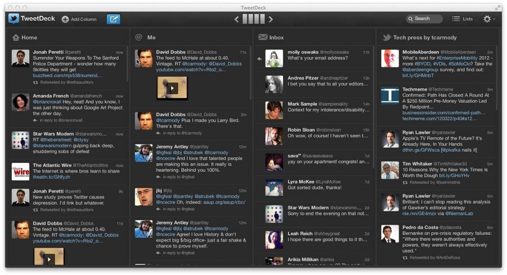 TweetDeck Dashboard