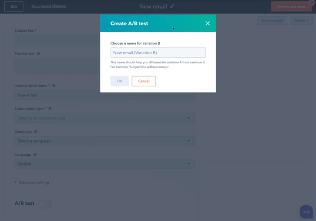 HubSpot Marketing A/B Testing