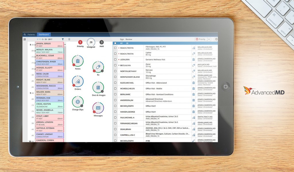 AdvancedMD dashboard