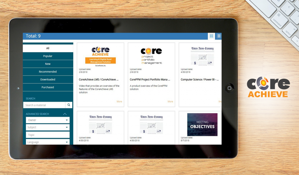 CoreAchieve dashboard