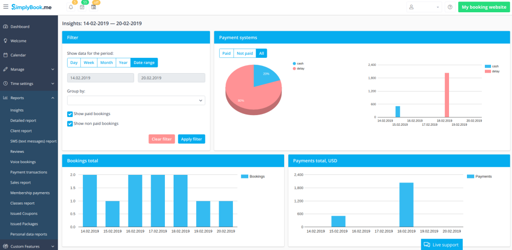 Insight Page, SimplyBook.me