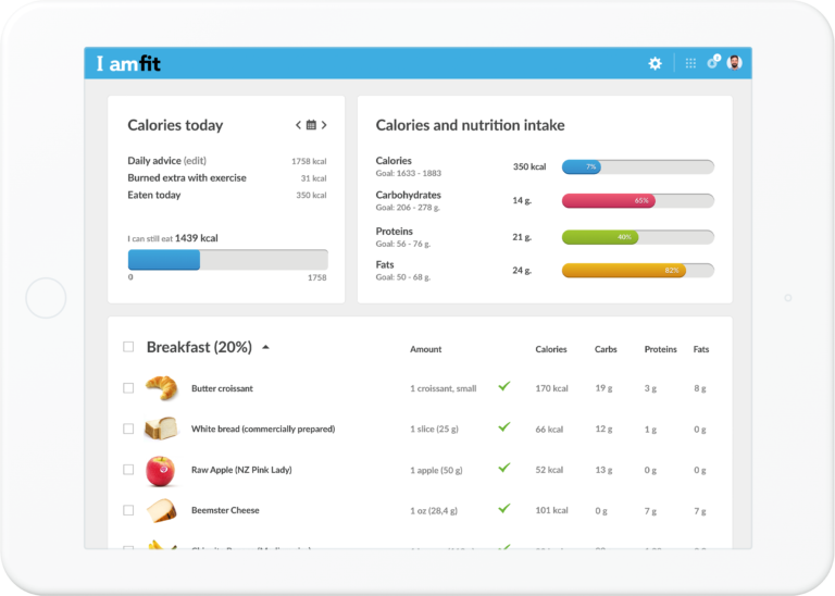 Nutrition guidance on VirtuaGym